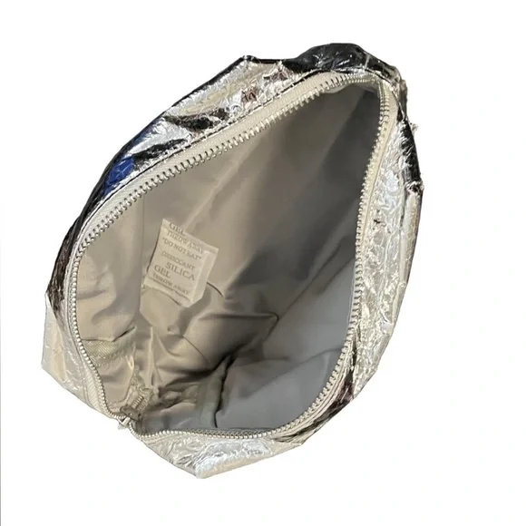 Tory Burch Silver Metallic Cosmetic Bag - Picture 2 of 5